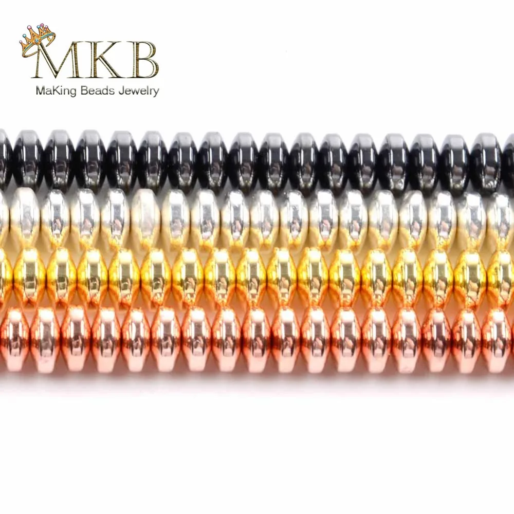 130 шт./нитка бусины из натурального камня покрытые гематитом круглые для