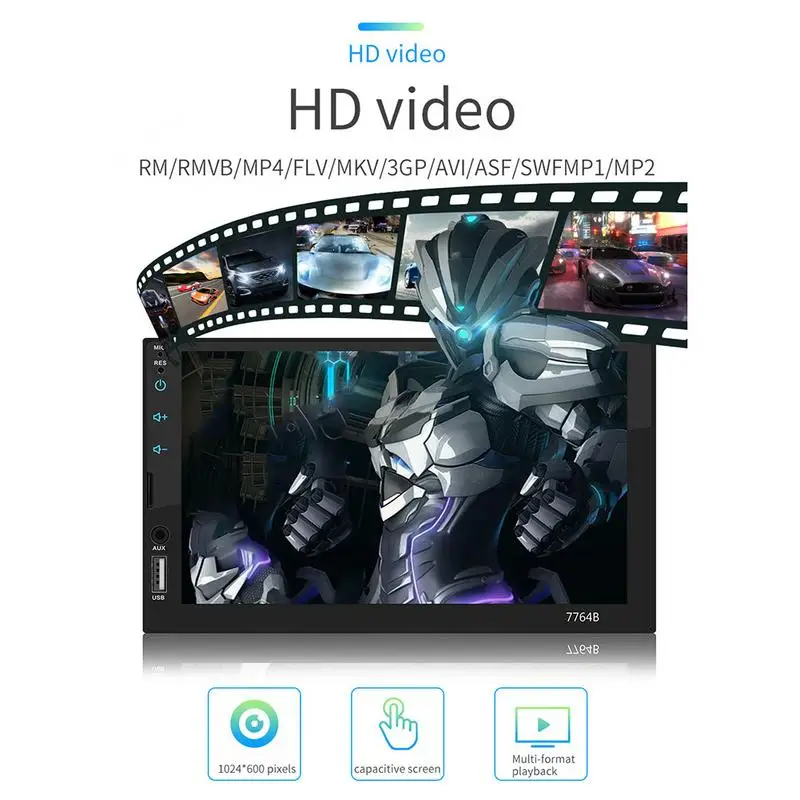Авто радио автомобиля MP3 карты плеер 7 дюймов HD Bluetooth Вызов MP5 7764B|MP4 и плееры для