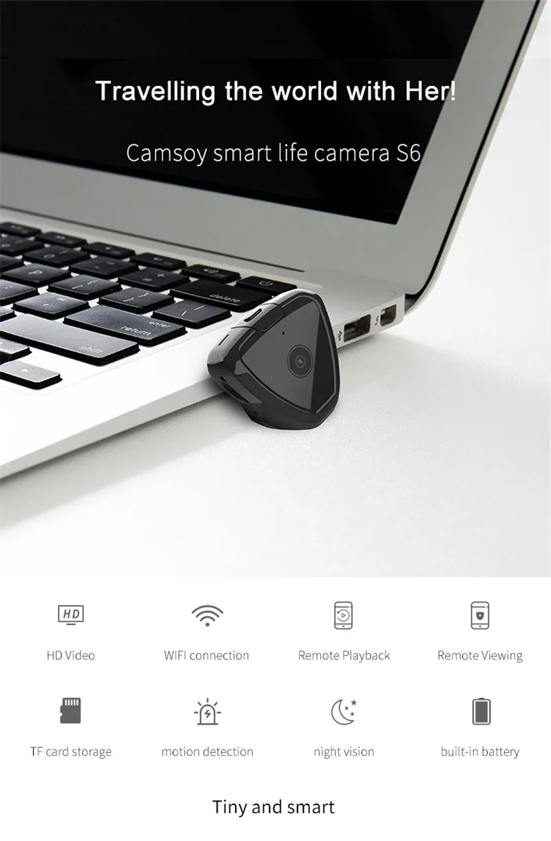 Портативная портативная камера 720P HD DVR Wifi с функцией Обнаружения Движения CMOS Micro Cam с функцией ночного видения для домашней безопасности с поддержкой карт TF