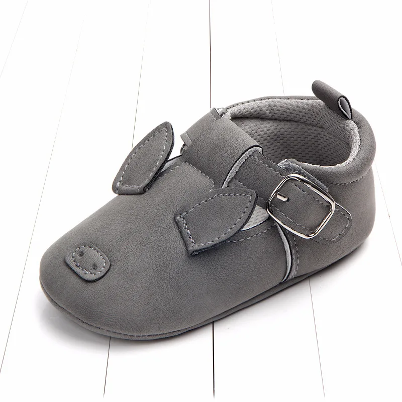 Dark grey piglet Милая детская обувь для девочек; мягкие мокасины; весенние кроссовки с рисунком кота для маленьких девочек; обувь для новорожденных мальчиков; обувь для малышей - Цвет: Dark grey piglet