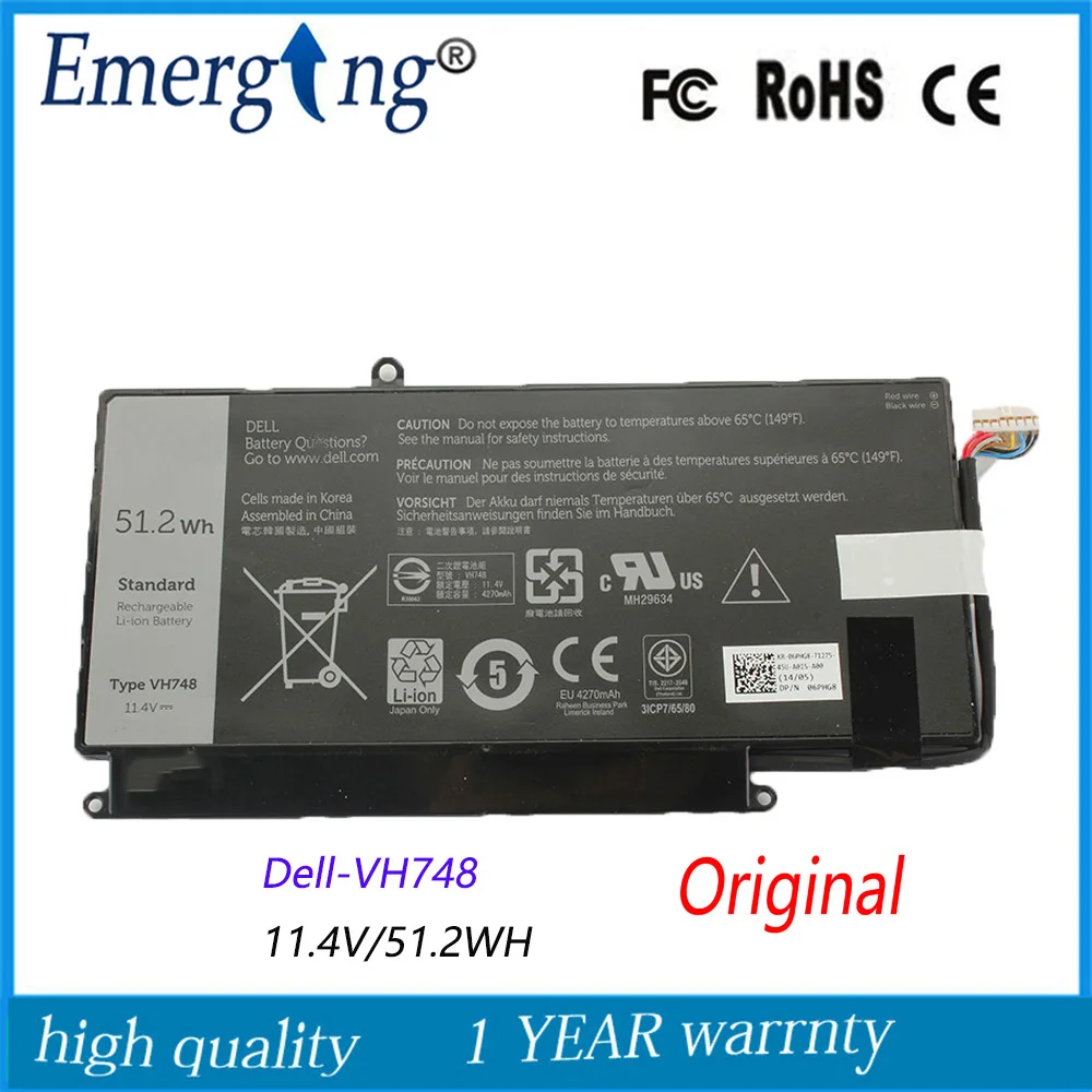 

11.4V 51.2WH New Original Laptop Battery for Dell V5560 V5460 VH748 V5470 V5480 VH748 14-5439 Ultrabook