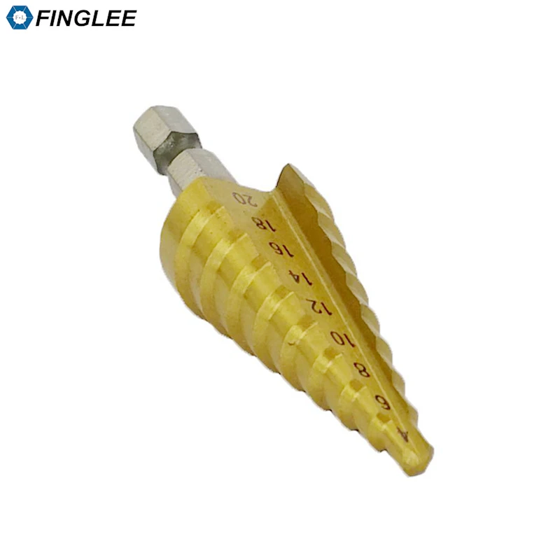 Finglee 3 шт. 1/4 &quotHSS Титан сверла шаг 12 мм 4 20 конуса Механические инструменты набор