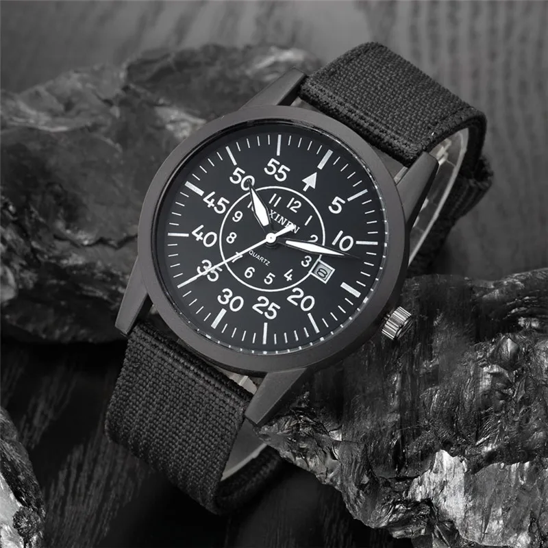 Мужские часы из нержавеющей стали военные спортивные аналоговые кварцевые