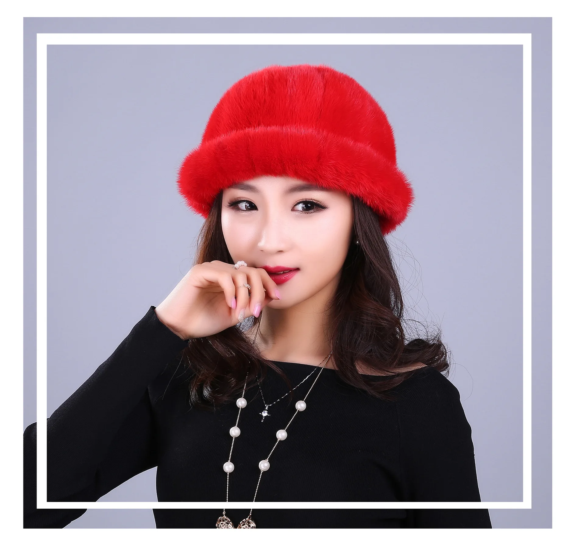 Mink Hat Ladies' autumn and winter mink hat warm dome MZ31 | Аксессуары для одежды
