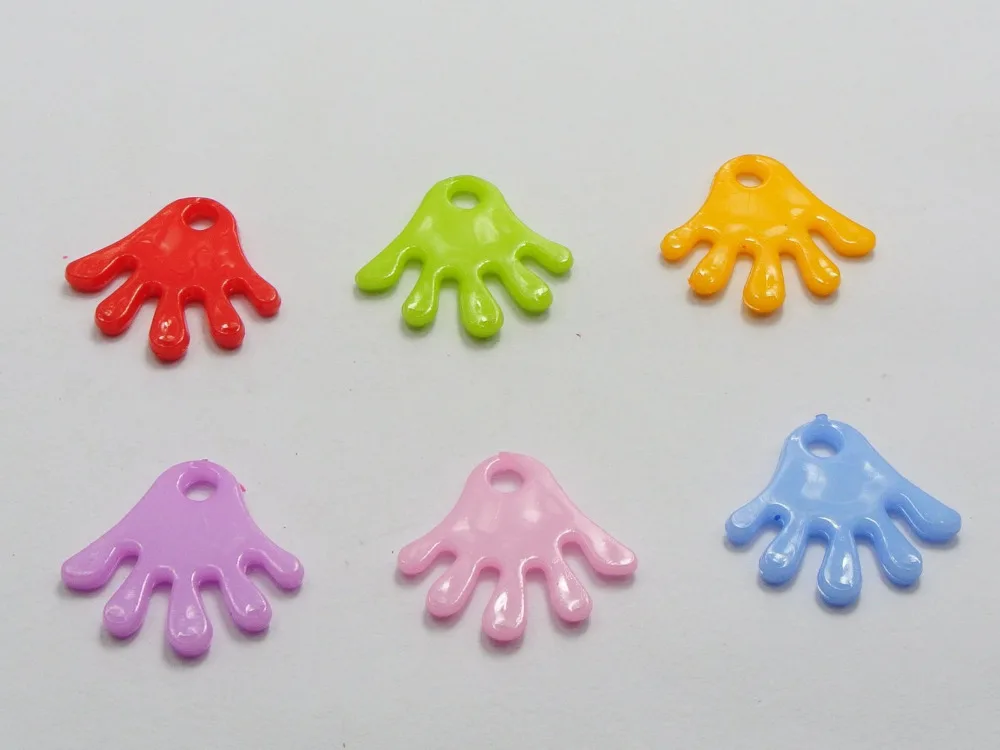 

200 Mixed Color Plastic Cute Hands Charms Pendants