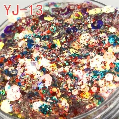 YJ13 Блестки для макияжа глаз DIY украшения для дизайна ногтей нерегулярные Стразы Блестящий Порошок Ультратонкий Блестящий бумажный стикер для ногтей дизайн 8 г - Цвет: YJ13