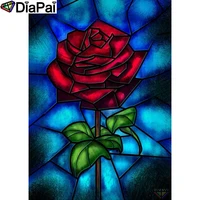 diapai diamond painting 5d diy 100 full squareround drill rose flower scenerydiamond embroidery cross stitch 3d decor a18547