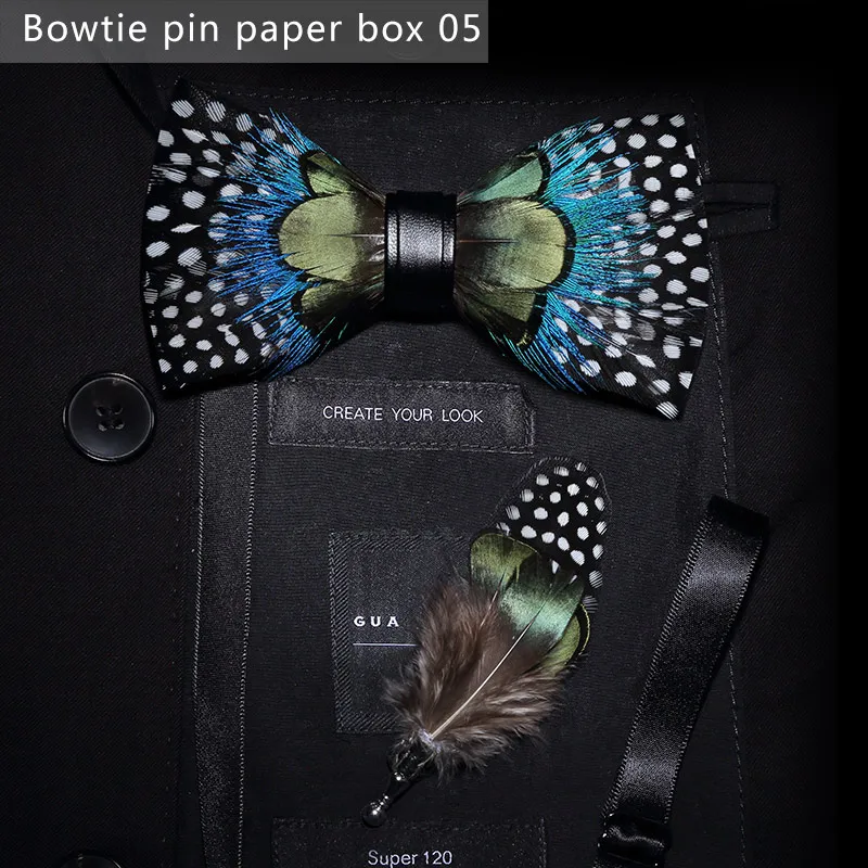 Bowtie pin paperbox5 JEMYGINS, дизайн, галстук-бабочка, перо, бант, изысканная ручная работа, Мужская брошь для галстука-бабочки, деревянная булавка, подарочный набор, Свадебная вечеринка - Цвет: Bowtie pin paperbox5