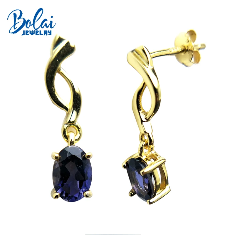 Ювелирные изделия Bolaijewelry из натурального индийского иолита овальной формы 5*7 мм