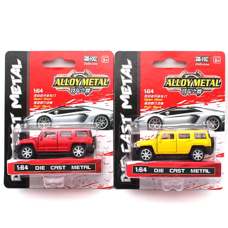 2 шт. 1: 64 Hummer SUV литая модель автомобиля детские игрушки открыть дверь и Отодвиньте