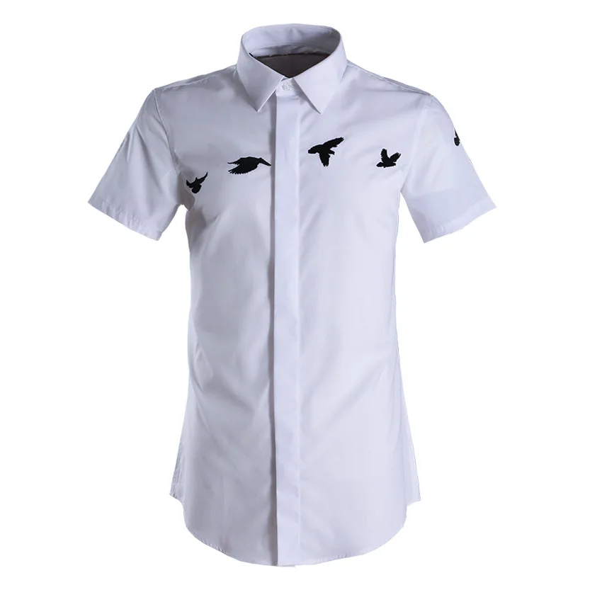 

New Arrival High Quality 80%cotton Style Pigeon Short Sleeve Men Fashion Casual Shirts Mens Plus Size M L XL 2XL 3XL 4XL