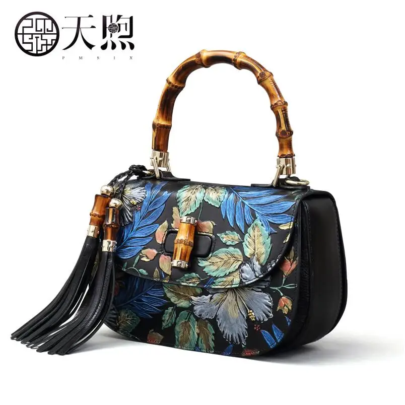 Сумка мессенджер Pmsix2017 из бамбуковой кожи|messenger bag|shoulder messenger bagbamboo bag |