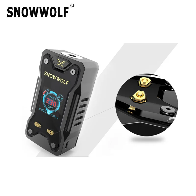 Новый Elektronik пикантная закуска Sigara Origina Snowwolf Xfeng поле Mod 230 Вт TC Vape мод 510 нить для