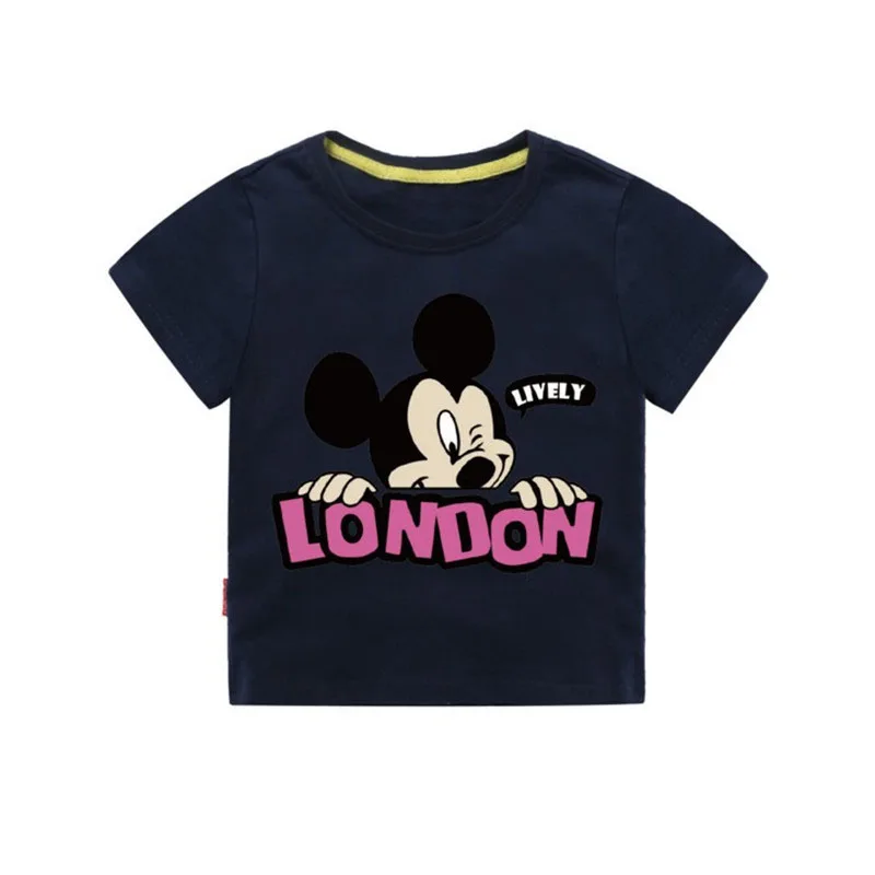 Moggi Cat Camiseta/футболка для девочек с принтом Микки забавная повседневная детская