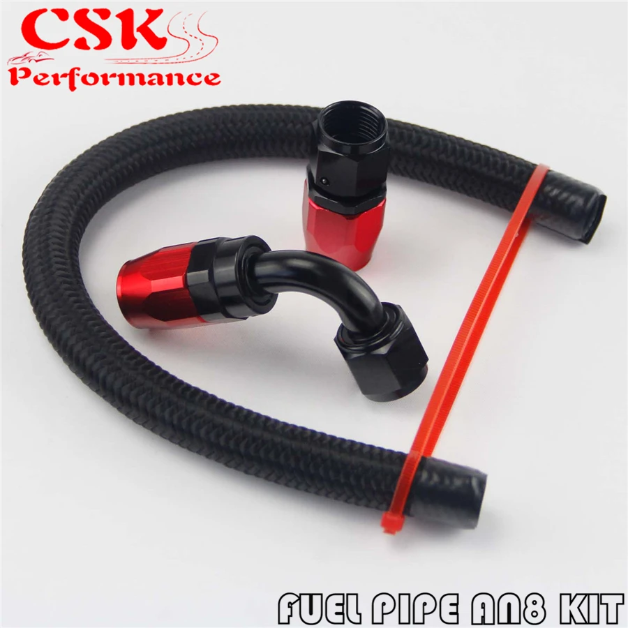 

1 фут AN8, нейлоновый/стальной Плетеный маслотопливный шланг + 90 градусов и прямые поворотные фитинги