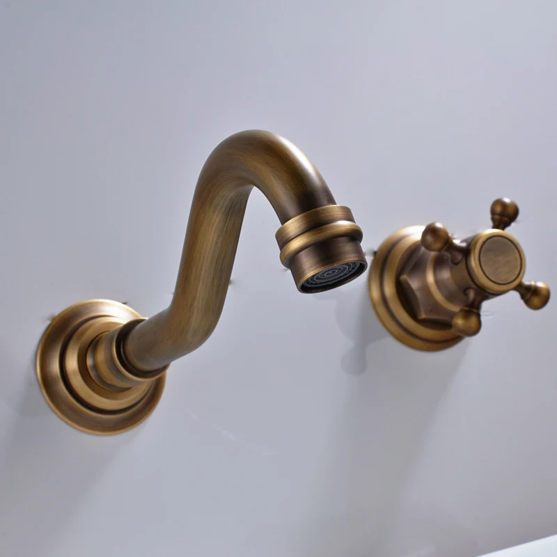 Antique Country Modern Widespread Dual Handle Three Hole Bathroom Sink Faucet For Copper | Обустройство дома