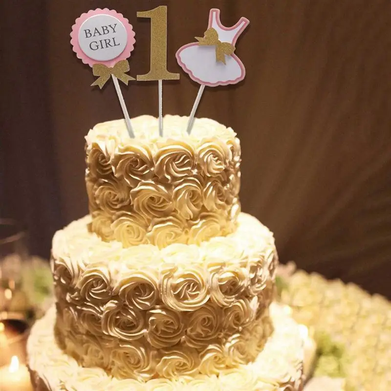 Милые верхние части для первого дня рождения кексов 1 ой девочки вечерние