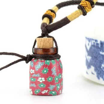 Красивое Ожерелье из глины Fimo 2 мл с бутылочкой эфирного масла стеклянное