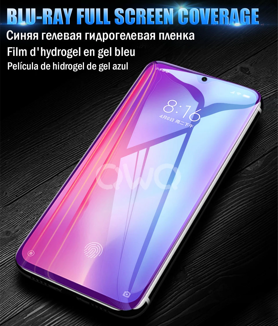 20D изогнутый экран протектор для Xiaomi mi 9 SE mi 8 lite Полное покрытие Гидрогелевая пленка для Xiao mi 9T A2 mi x 3 2s 2 A1 анти-синий светильник