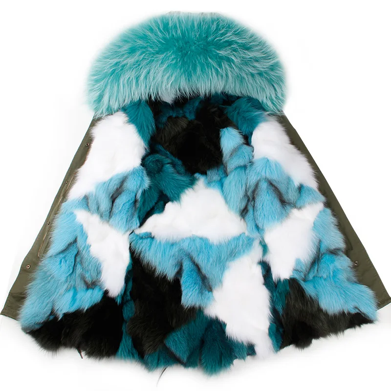 2019 new fashion Woman Jacket Coat Winter women Hood Real Raccoon Fur fox fur liner High Quality | Женская одежда