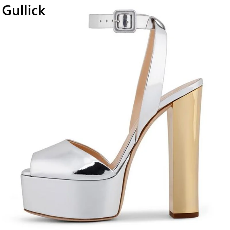 Gullick Hot Selling Fashion Platform Sandals Ankle Strap Bling Glitter Woman Party Dress Shoe Mixed Colors Super High Heel | Обувь