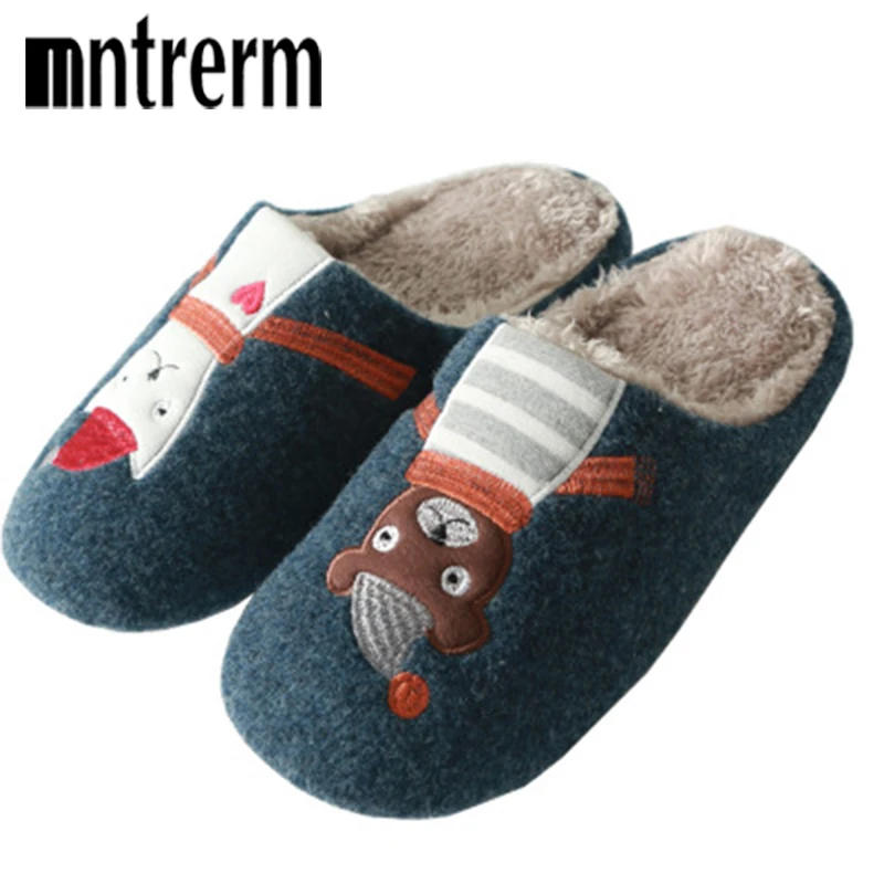Mntrerm/теплые домашние тапочки; женские зимние тапочки для спальни; нескользящие домашние тапочки; большие размеры; домашняя обувь для пар; Новинка