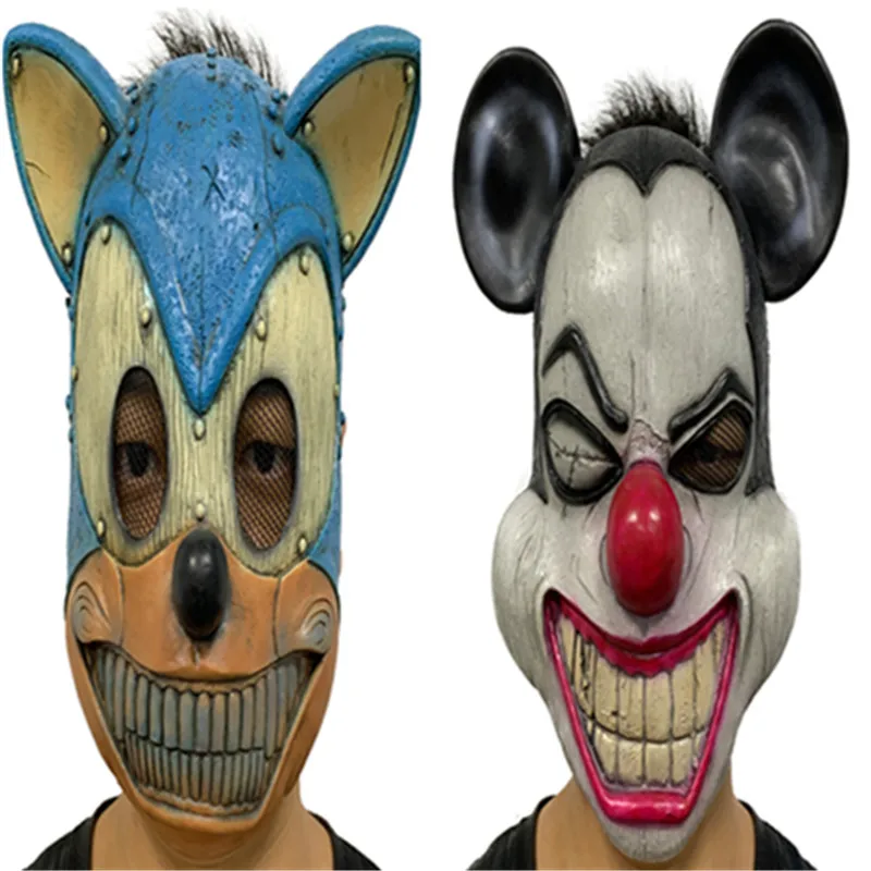 Face Licking Mouse Fox Full Face Mask Halloween Party Large Show Mask Headdress Halloween Cartoon Mask