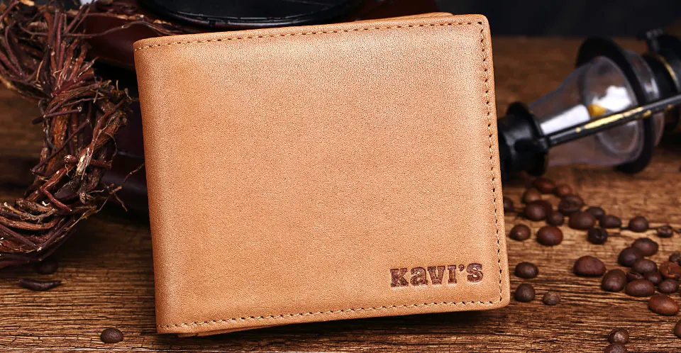 KAVIS кошелек для мужчин кожаный Винтаж двойные бренды с сумкой для денег Portomonee портмоне портфель Rfid Walet маленький и мини Perse