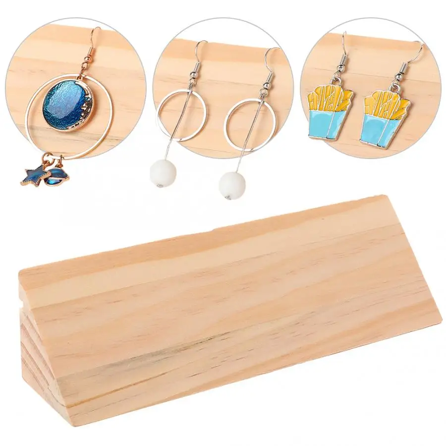 Деревянный простой держатель для ювелирных изделий серьги шпильки ушей