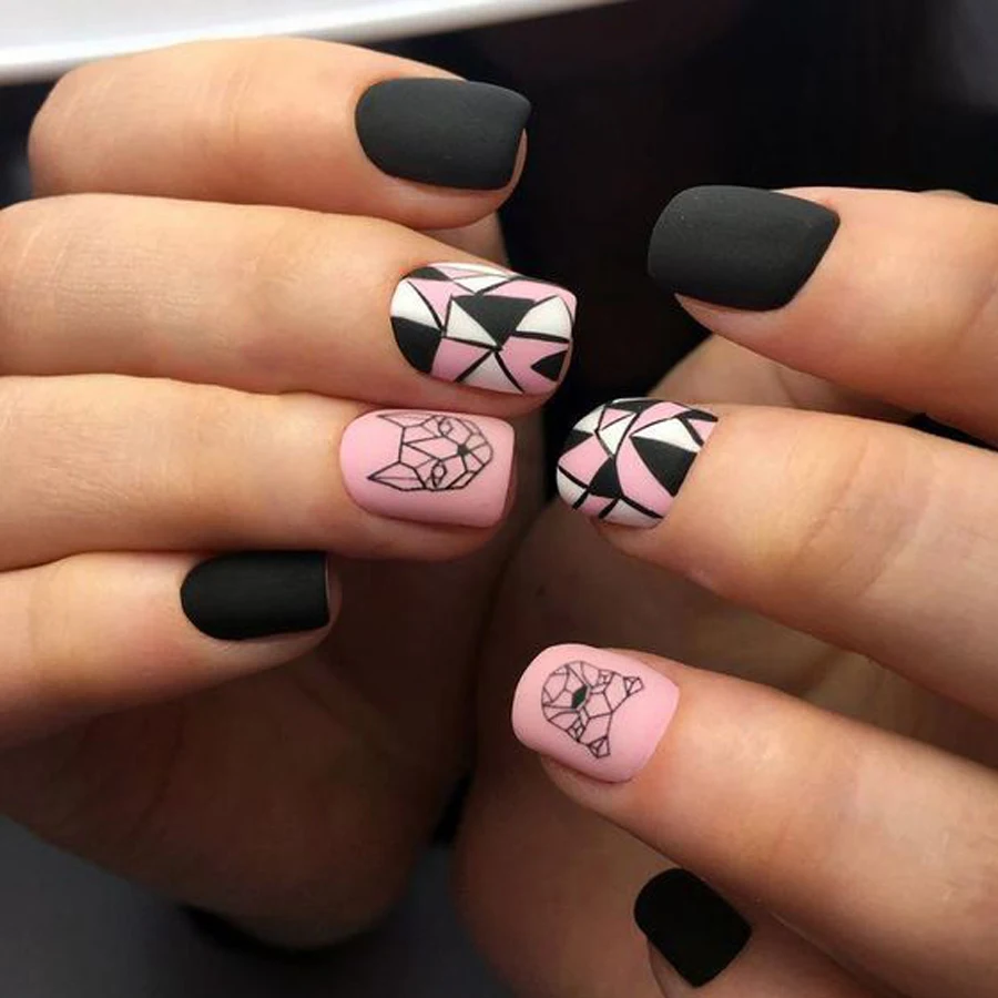 1 Шт Абстрактные животные стикеры 3D на ногти Nail Art складные Львы наклейки для ногтей оригами животные флексагон клейкие наклейки