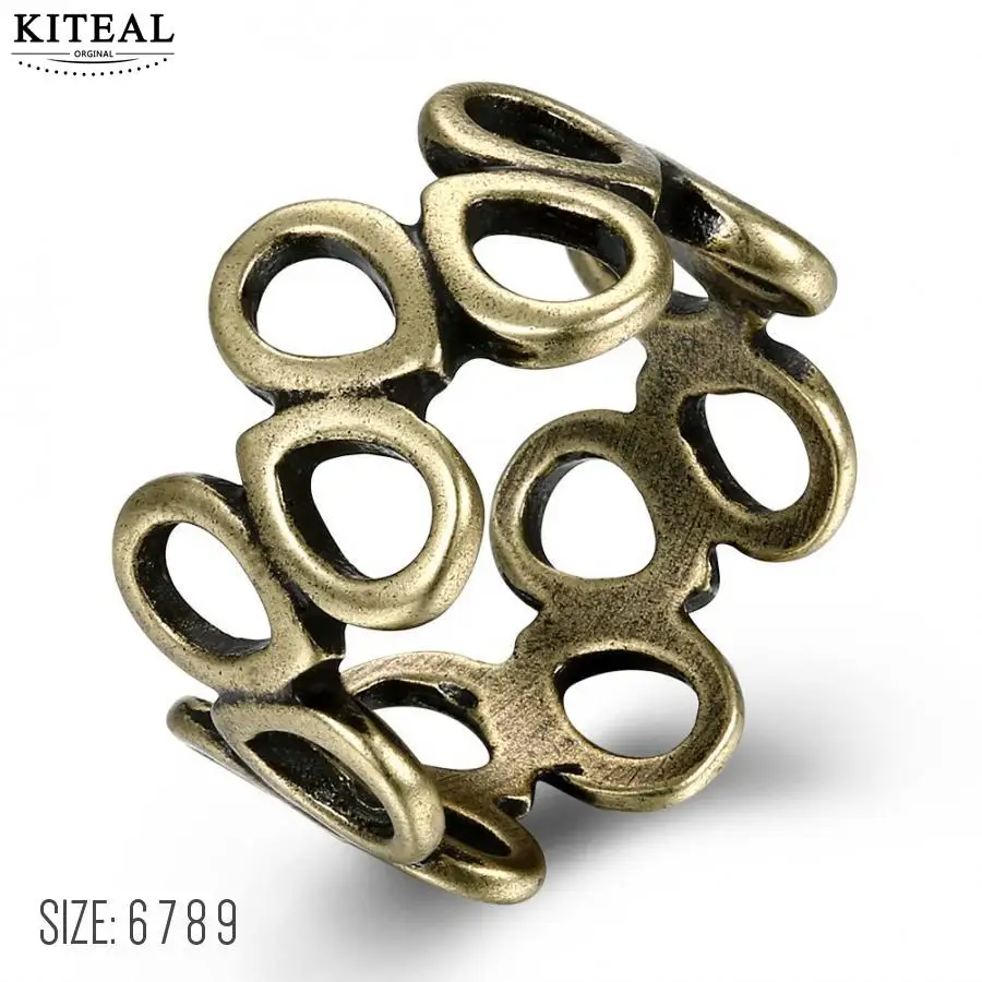 KITEAL 2018 новые бронзовые Свадебные кольца в стиле панк для женщин и мужчин полые