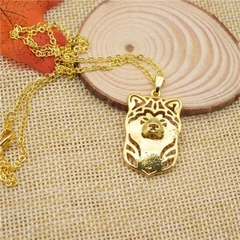 LPHZQH модный полый мультяшный щенок из металлического сплава японский Akita Inu колье