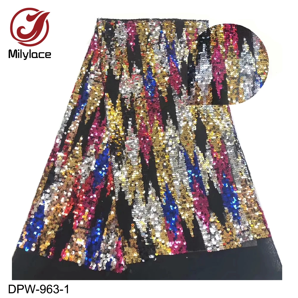 Новая нигерийская вышитая Тюлевая кружевная ткань с блестками для свадебного