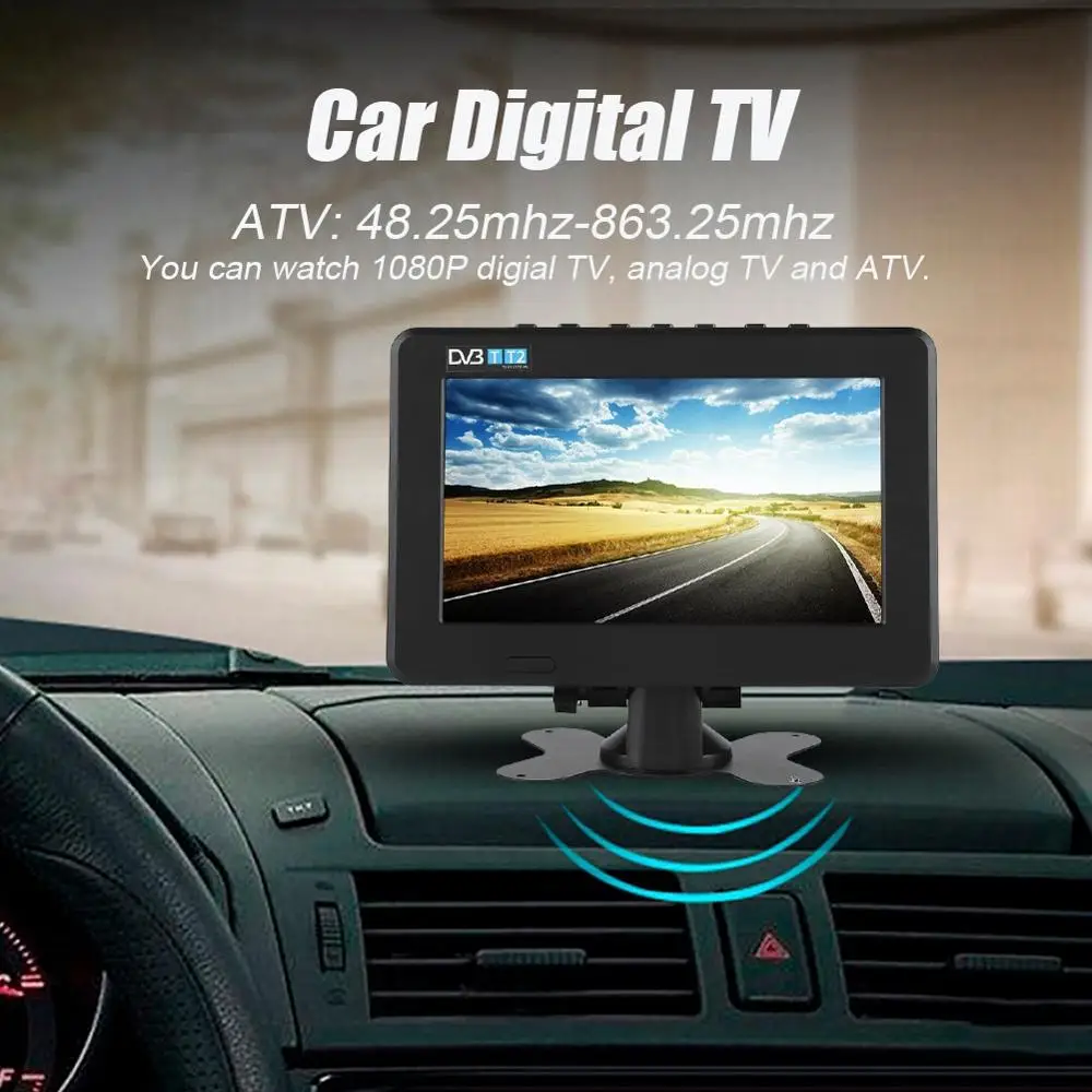 Портативный MinTelevision smart tv lcd tv LEADSTAR DVB-16:9 1080P Автомобильный цифровой ТВ Стерео окружающий ТВ-7 дюймов экран ТВ Портативный