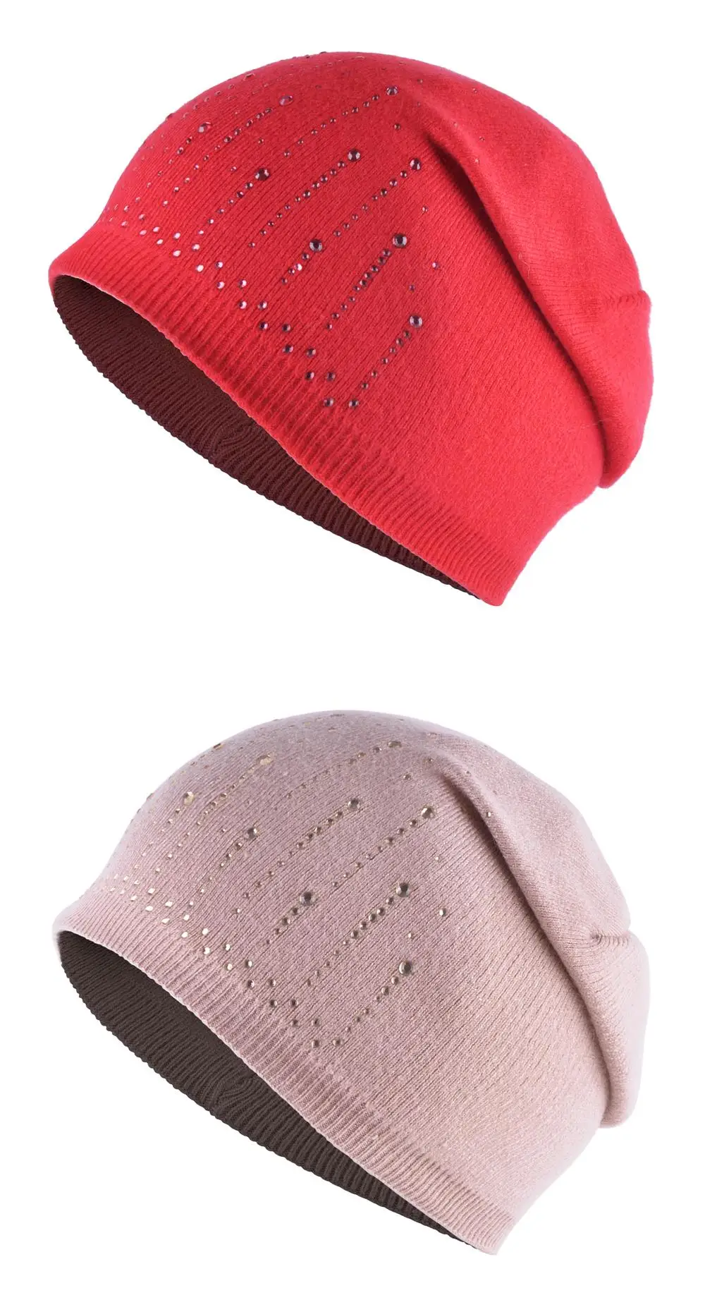 Повседневные вязаные шапки из кроличьей шерсти, женские шапки skullies, зимние шапки для девочек, мигающие бриллианты, двухслойная женская шапка gorros