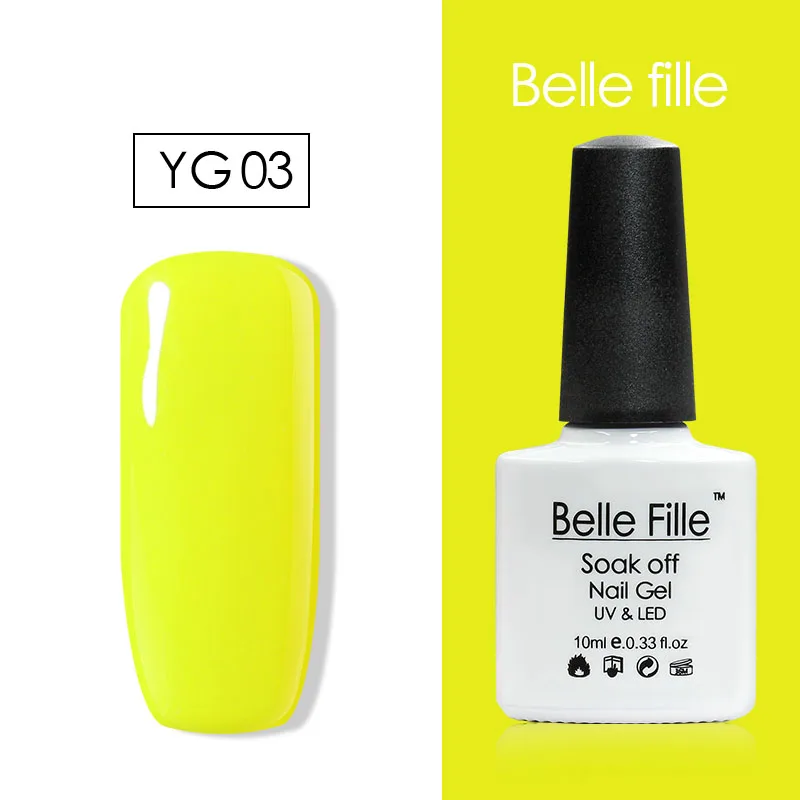 Belle Fille 10 мл неоновый цвет УФ светодиодный светильник Гель лак для ногтей сделай