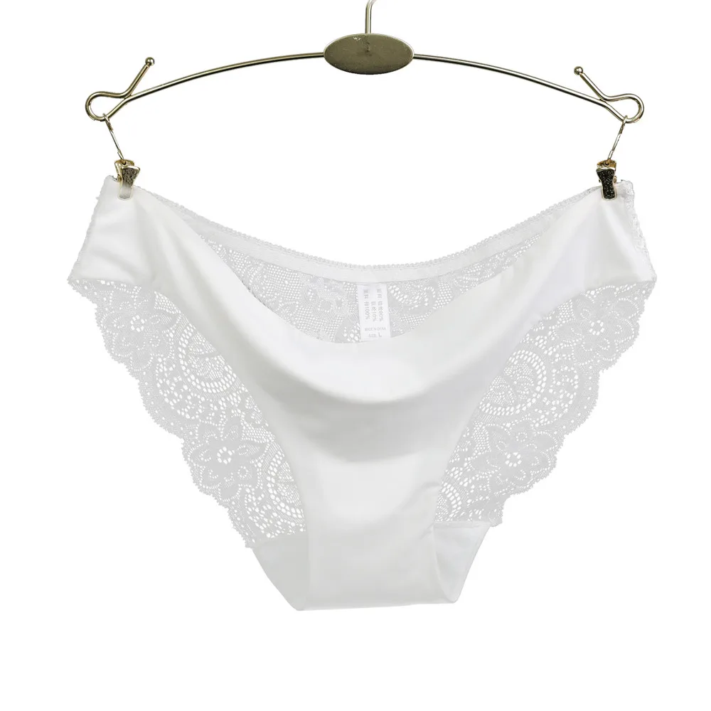 Женские Дышащие кружевные трусики S/M/L/XL удобные бесшовные хлопковые с цветочным