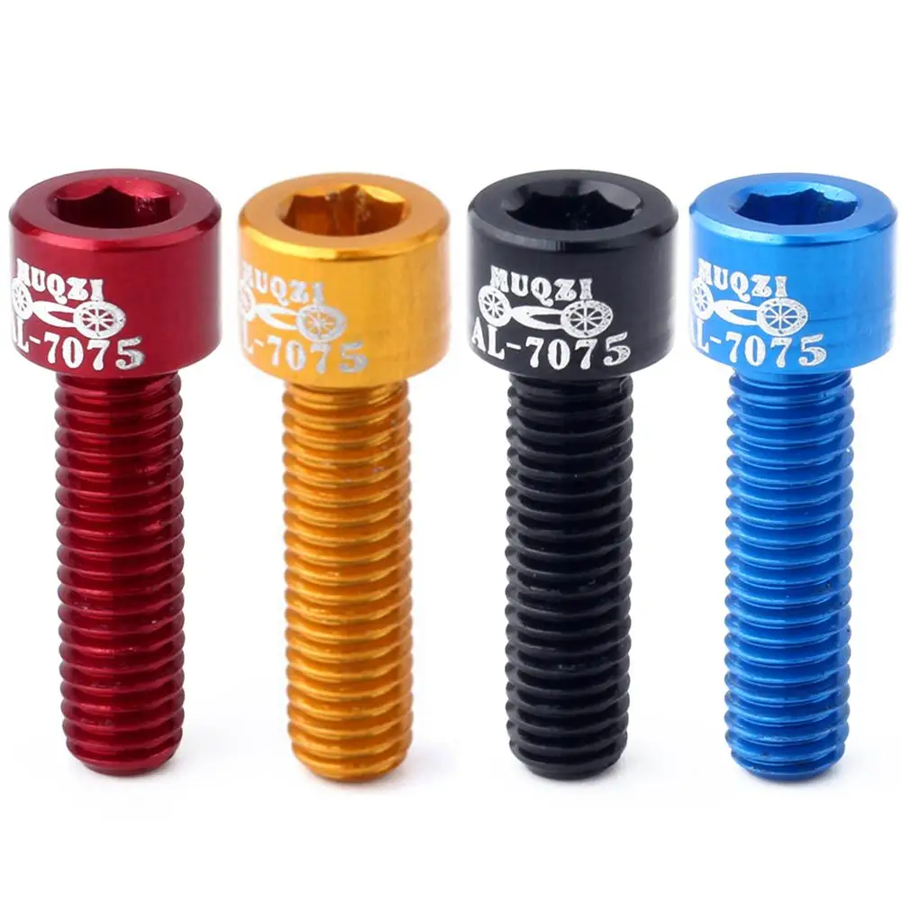 

4pcs/set Bicycle Bike Stem Screws Bolts 7075 Aluminum Alloy M5*17mm Cycling Ultra-light Fixing Screws