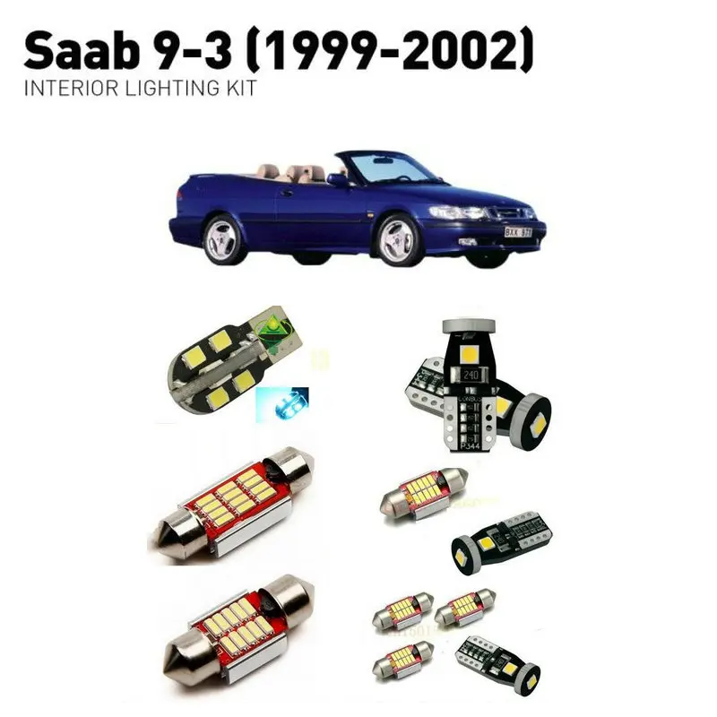 

Led interior lights For SAAB 9-3 1999-2002 11pc Led Lights For Cars lighting kit automotive bulbs Canbus