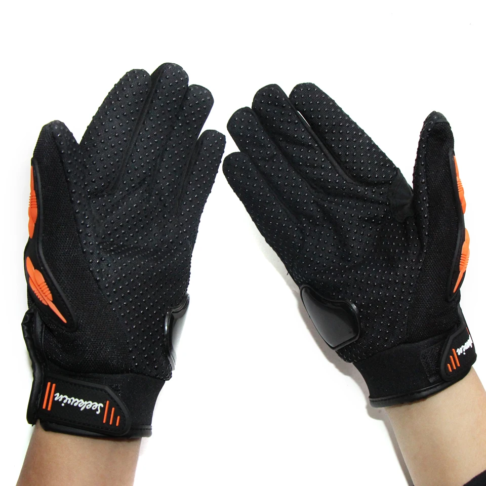 Новые Мотоциклетные Перчатки Guantes с закрытыми пальцами красные оранжевые