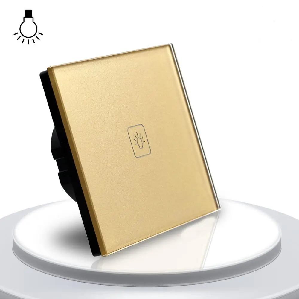 Бесплатная доставка сенсорный диммер стандарт ЕС настенный выключатель золотой