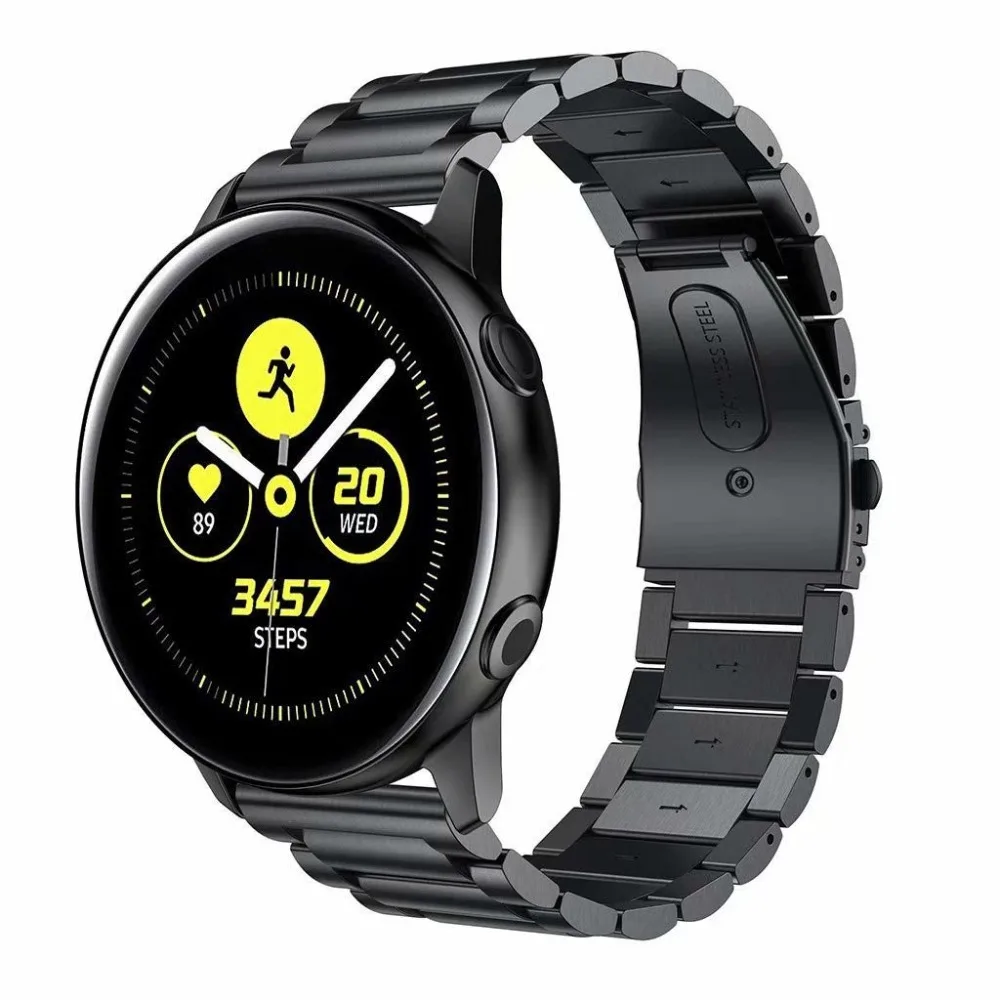 20 мм 22 ремешок huami amazfit bip для samsung gear S3 S2 Classic Frontier galaxy watch Band 42 мм 46 мм из нержавеющей стали huawei gt 2