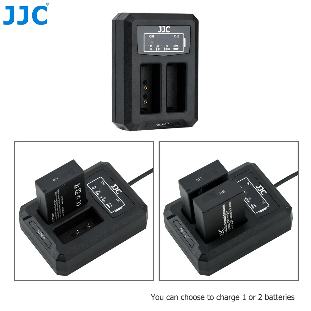 JJC USB двойное зарядное устройство для Canon LP-E17 LPE17 на камеру EOS M5 M6 Mark II M6 M3 77D 800D 760D 750D заменяет LC-E17C LC-E17