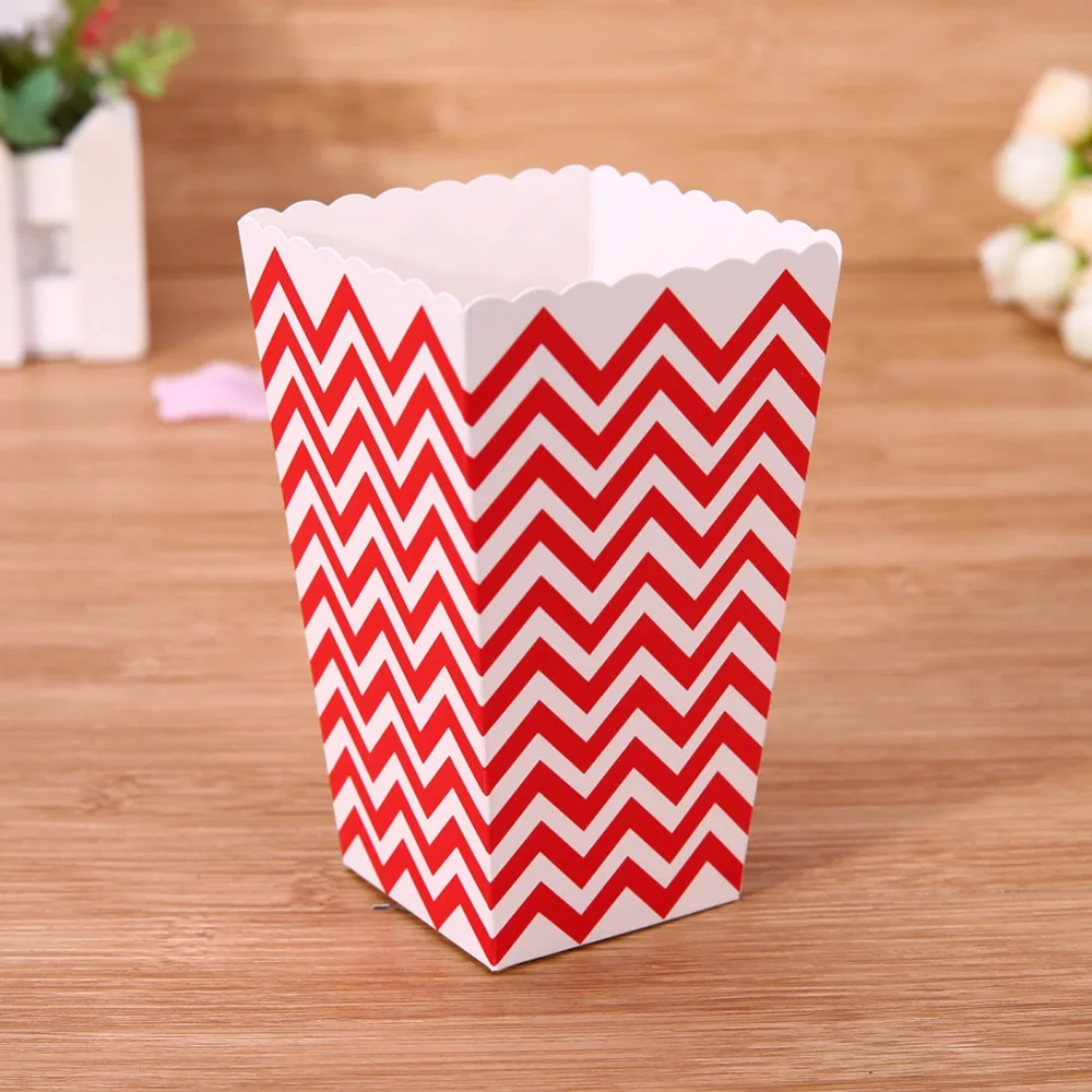 12 шт красочные мини волны и пятен узор Бумага попкорн коробки свадьба день