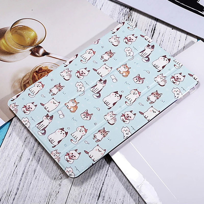Чехол для планшетов для iPad Mini 1 2 3 4 с милым котиком, чехол с подставкой для iPad Air 1 2, чехол-книжка с функцией автоматического пробуждения и сна