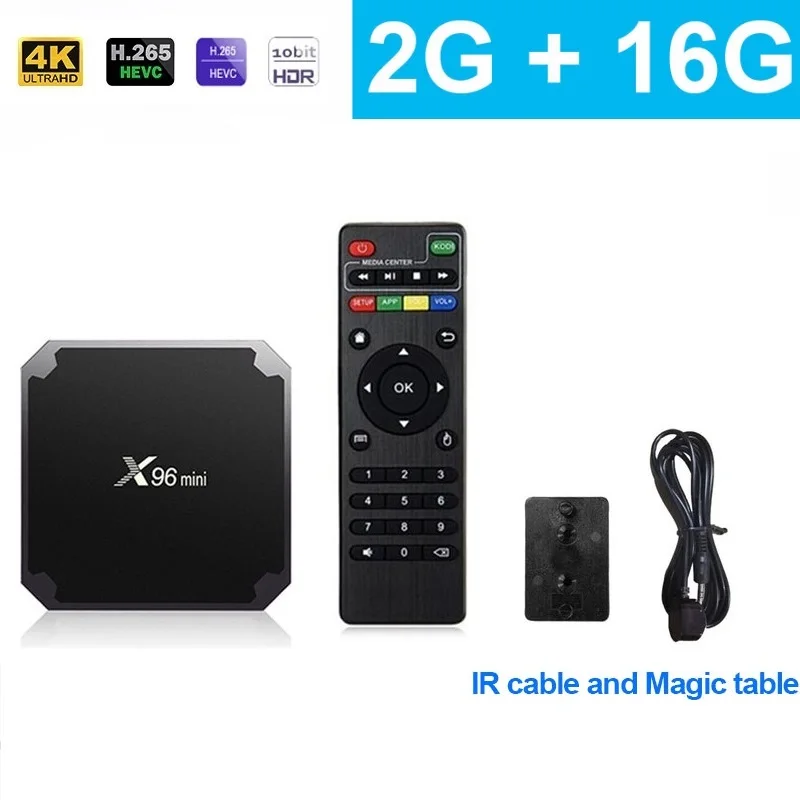 X96mini Android 7,1X96 Мини Смарт ТВ приставка 2 Гб 16 Гб Amlogic S905W четырехъядерный 2,4 ГГц Wifi 4K HD приставка медиаплеер