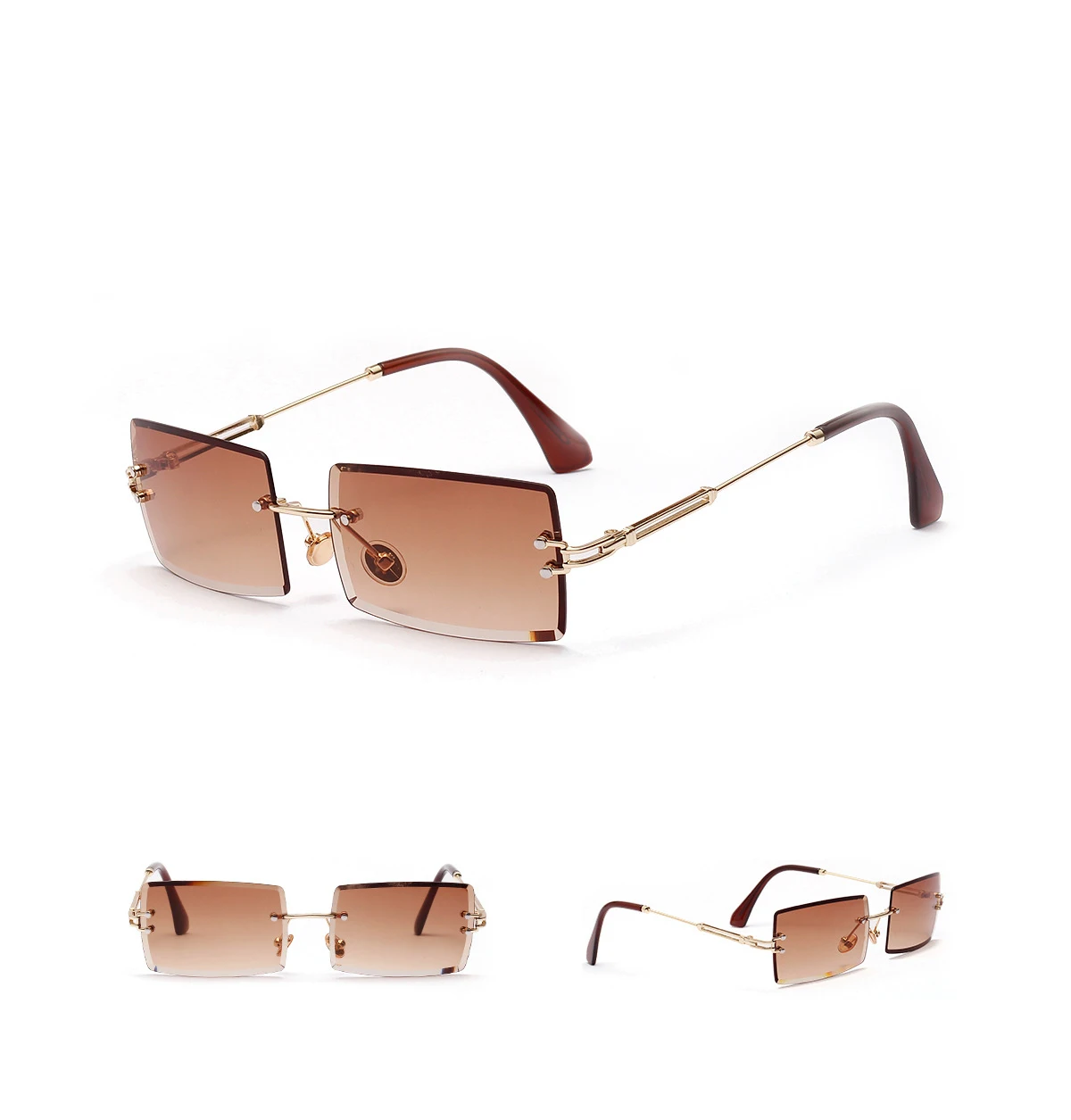 Square Sunglasses Women New Fashion Vintage Borderless Diamond Trimming Luxury Brand Designer Ladies Oculus UV400 Eyewear