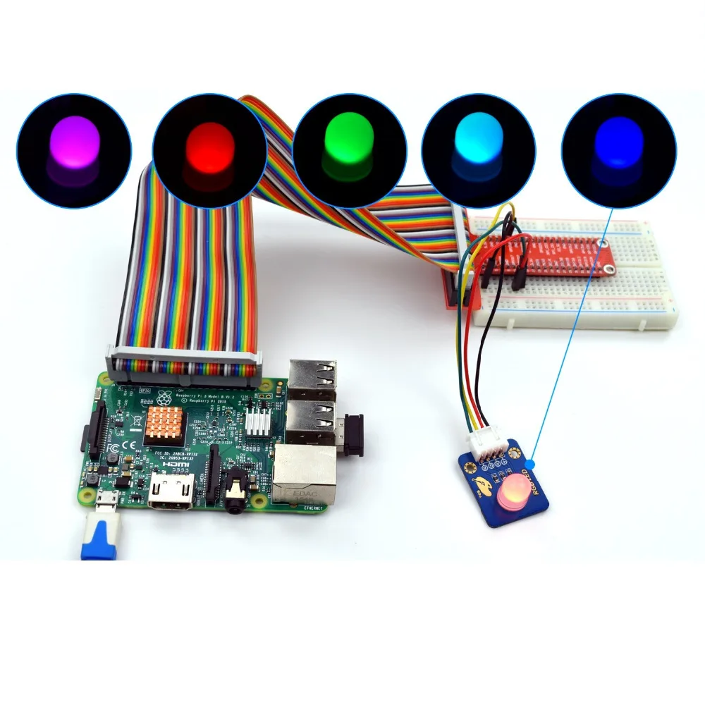 Adeept Новинка 10 мм RGB светодиодный модуль светоизлучающий диод для Arduino Raspberry Pi ARM AVR