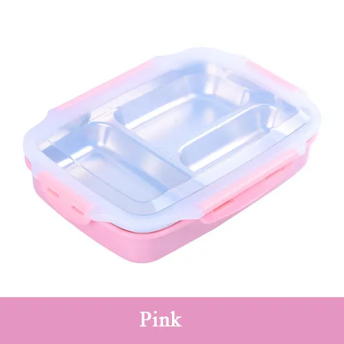 Pink EPASUN с подогревом Bento Box из нержавеющей стали контейнер для еды Ланч-бокс для детей школы переносной духовой шкаф тепловой с отсеком - Цвет: Pink