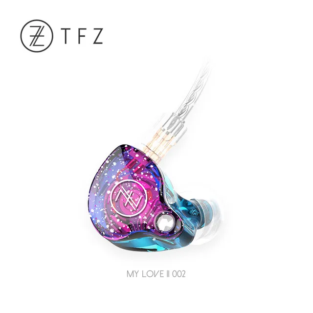 002-PurpleBlue TFZ My Love II Динамический драйвер 2pin HiFi наушники-вкладыши Audiophile IEMs HI-RES стандарт 3,5 мм разъем для mp3 и смартфона - Цвет: 002-PurpleBlue